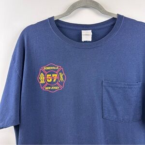 Somerville NJ SFD Fire Department Pocket Tee Large